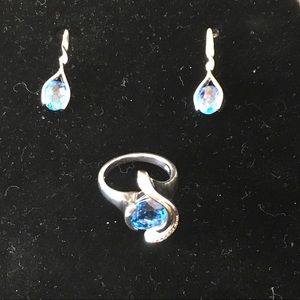 Sterling Silver Ring and Earring Set